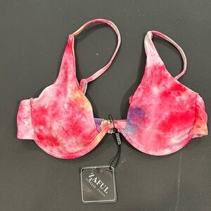 *New With Tags* Zaful Tie Dye Plunge Pink Bikini Top Size M